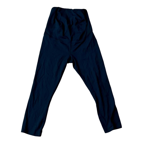 PattyBoutik Pants - PattyBoutik Maternity Black Capri Leggings Over Belly Size Small